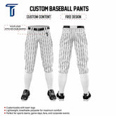 Custom White Black Pinestripe Stretch Practice Knickers Baseball Pants